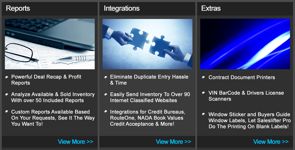 Saleslifter Pro is the best dms lot management software for a used car dealer looking to integrate with many different service providers