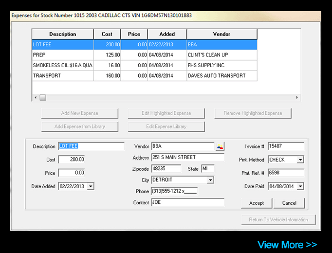 Input & Track Vehicle Expenses